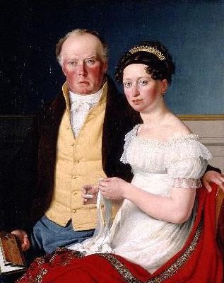 Christoffer Wilhelm Eckersberg Greve Preben Bille-Brahe og hans anden hustru Johanne Caroline, fodt Falbe oil painting image